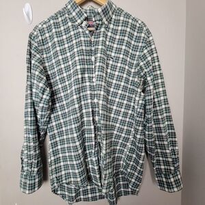Vineyard Vines Plaid Whale Green Check Button Down Shirt Medium